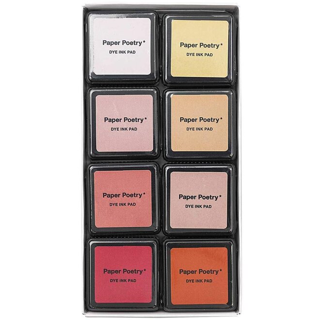 Paper Poetry Stamp Ink Pad, Valentine'S Colors - 8-Color Set