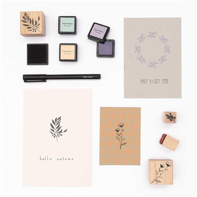 Paper Poetry Stamp Set, Funny Fall - 7-Piece
