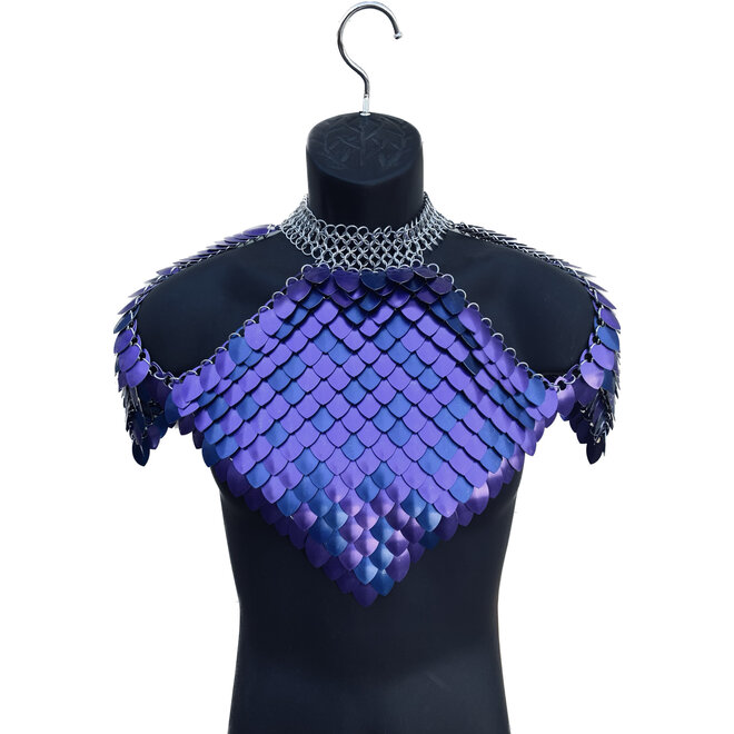 Poseidon'S Forge Dragon Scale Pauldrons & Gorget - Purple, Blue