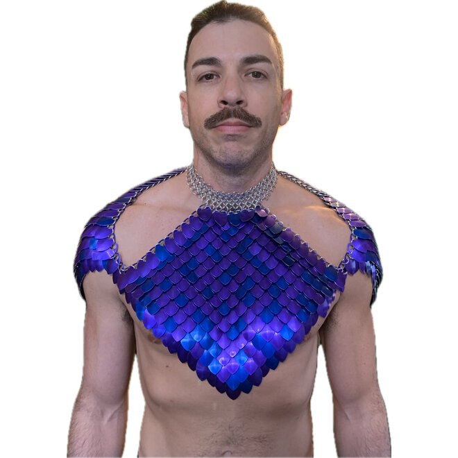 Poseidon'S Forge Dragon Scale Pauldrons & Gorget - Purple, Blue