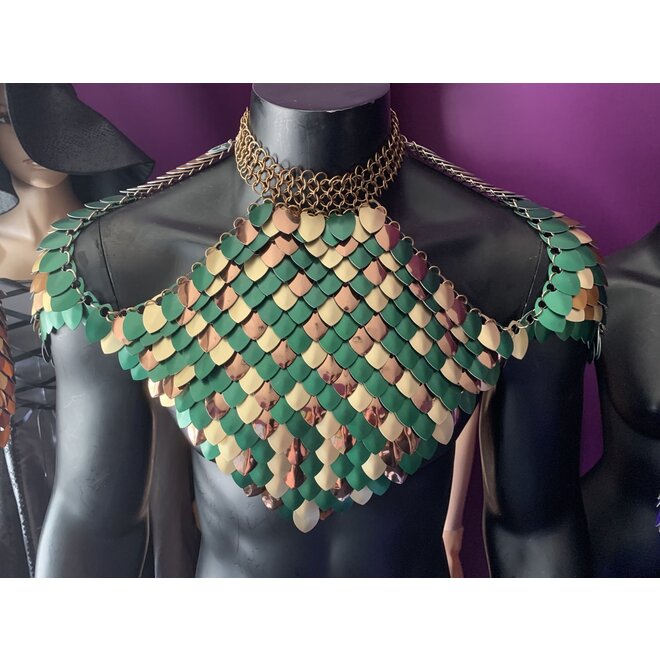 Poseidon'S Forge Scale Mail Pauldrons & Gorget - Pan'S Armour (Green, Gold, Copper, Bronze)