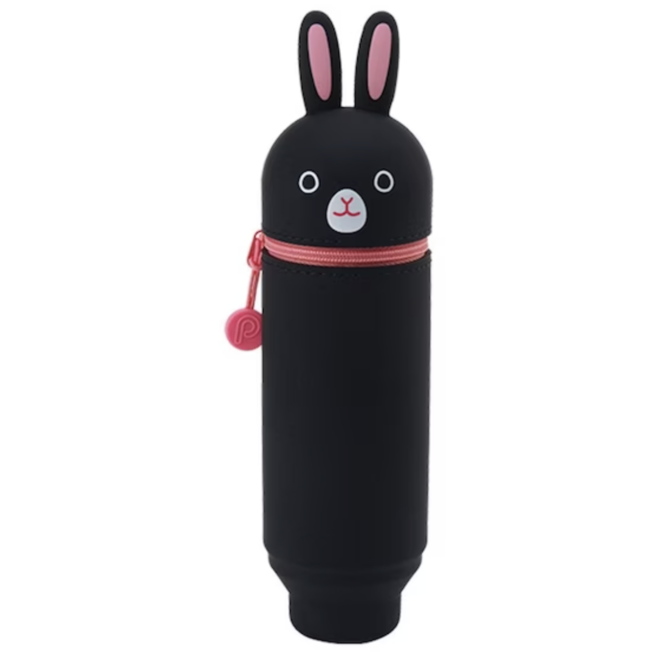 PuniLabo Stand Animal Pencil Case Black Rabbit