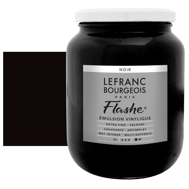 Lefranc & Bourgeois Flashe, Black, Matte Artist's Color, 750ml Jars