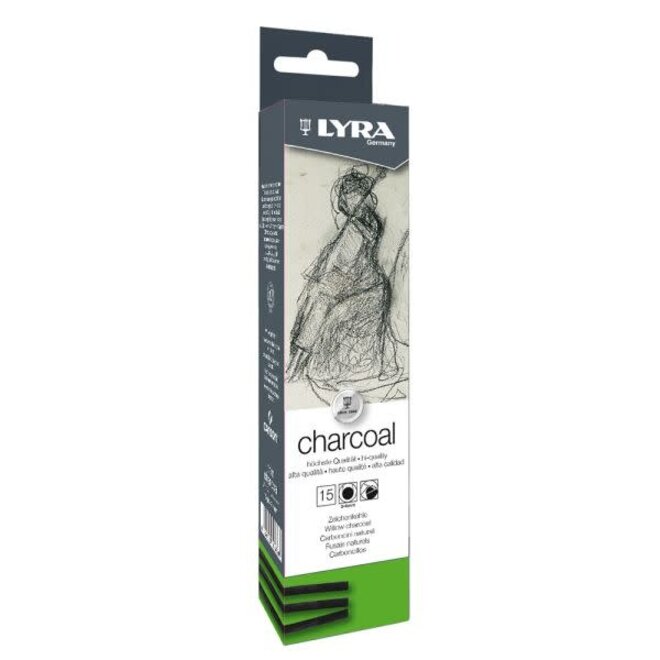 Lyra -  Willow Charcoal 15 Thin Sticks