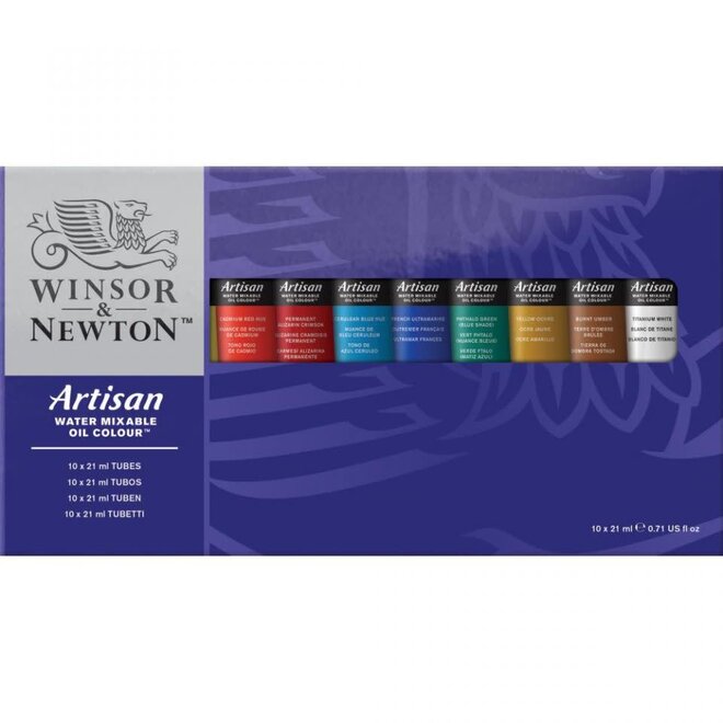 Winsor Newton Artisan Water Mixable Oil Colour 10-Color Sets, 21ml Tube Set
