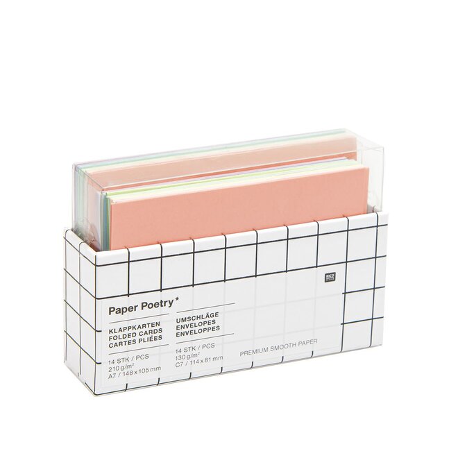 DIY Greeting Card Sets, A7 (4.1" x 2.9"), Rainbow Pastel - 14 Pairs/Pkg