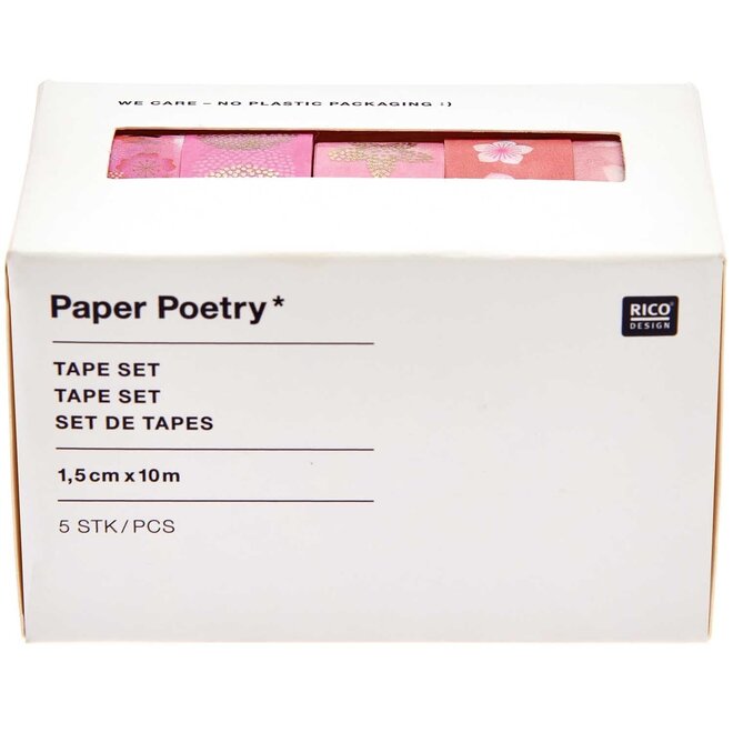 Rico Design Printed Washi Tape Sets, Sakura Cherry Blossom Set - 5/Pkg