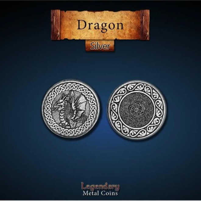 Assorted Legendary Metal Coins - Silver - Units, Magician, Vampire, Werewolf, Space, Wizard, Dwarven, Dragon, Pirate, Cthulhu, Medieval