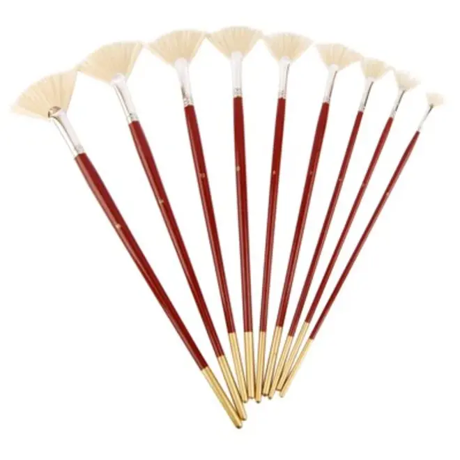 Bristle Fan Brushes, 6007, №10, Long Handle, Kolos