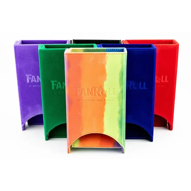 FanRoll Fold Up Dice Tower - Watercolour Rainbow