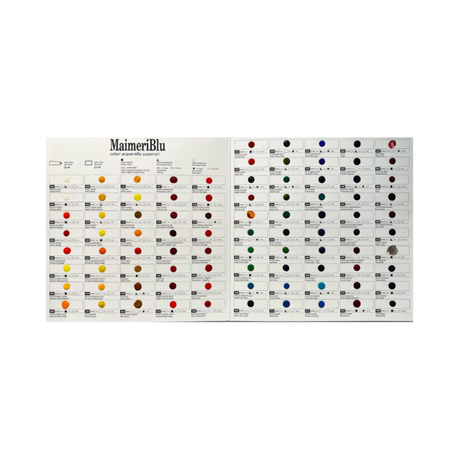 Maimeri Blu Artist Watercolor - 90 Color Dot Card