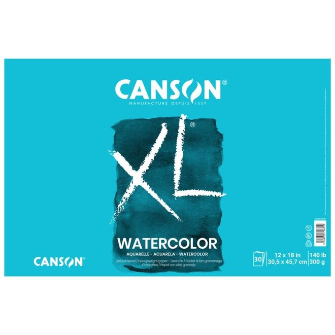 Canson Xl Watercolor Pad 12X18 140Lb 30 Sheets