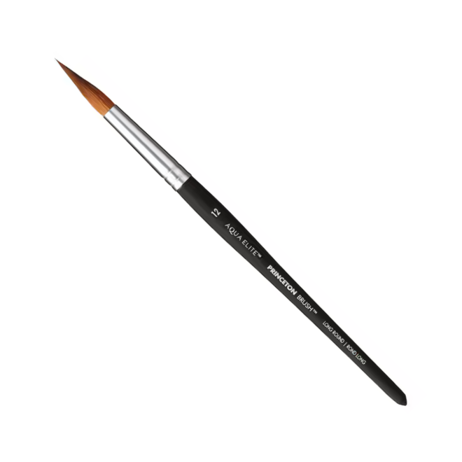 Princeton Aqua Elite Synthetic Kolinsky Watercolor Brushes, Long Round 12