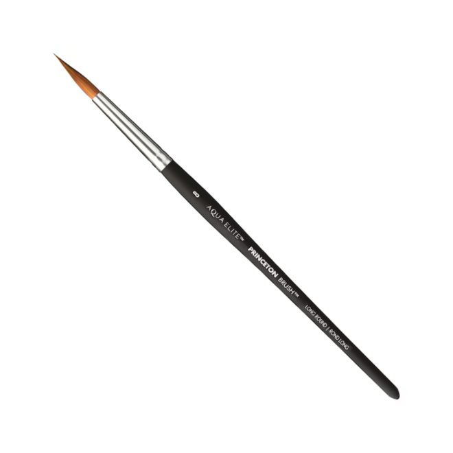 Princeton Aqua Elite Synthetic Kolinsky Watercolor Brushes, Long Round 8