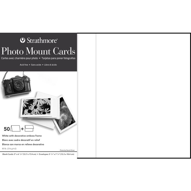 Strathmore White Photo Mount Cards 50Pk
