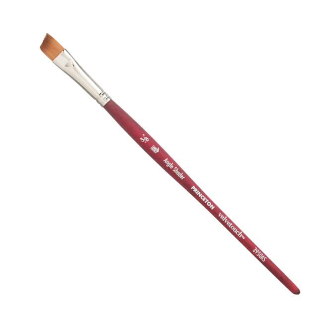 Princeton Velvetouch Mixed Media Brushes, Angle Shaders, 1/8"