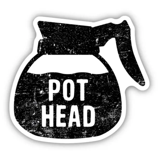 Coffee Pot Head | Large Printed Vinyl Stickers