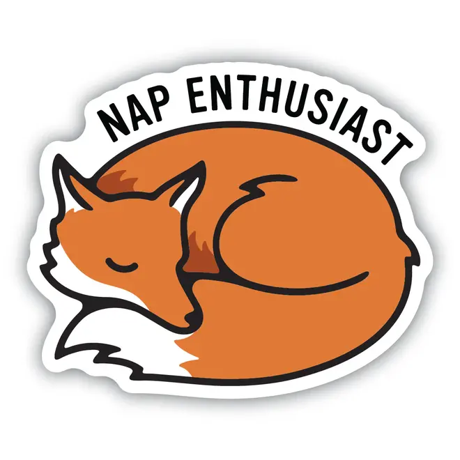 Nap Enthusiastic Fox | Large Printed Sticker