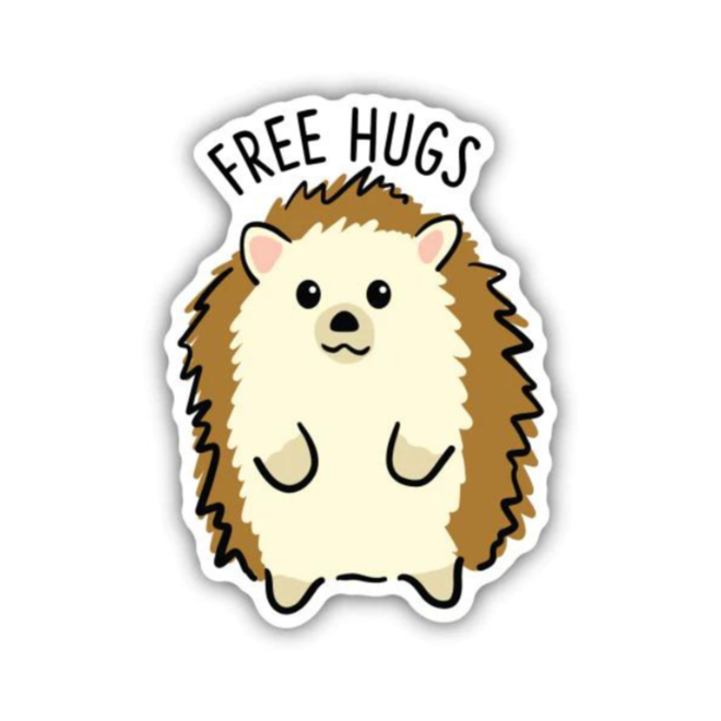 Free Hugs Hedgehog Sketch | Large Printed Vinyl Sticker