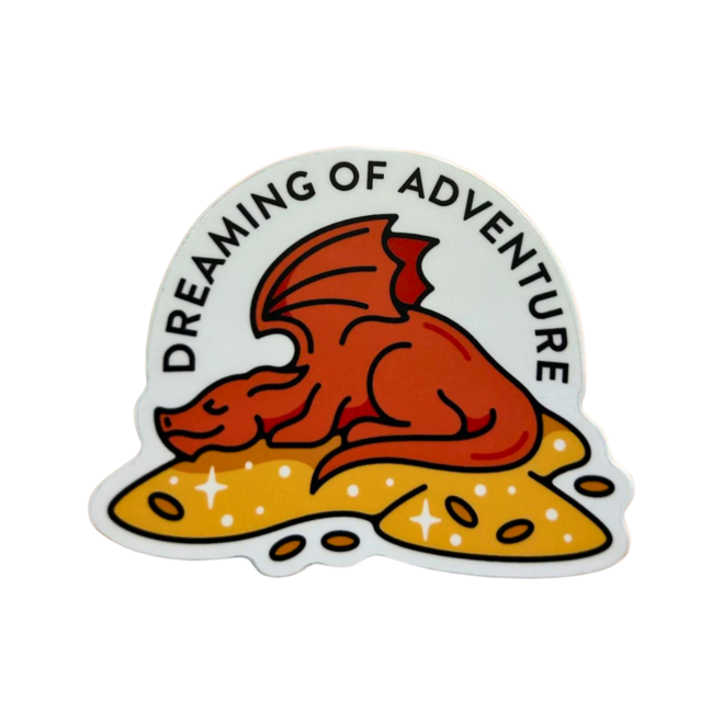 Dreaming Of Adventure Sleeping Dragon | Large Printed Stickers