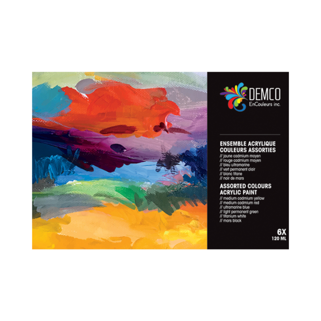 Demco Acrylic 120Ml 6Pk Assorted Acrylic Paint Set