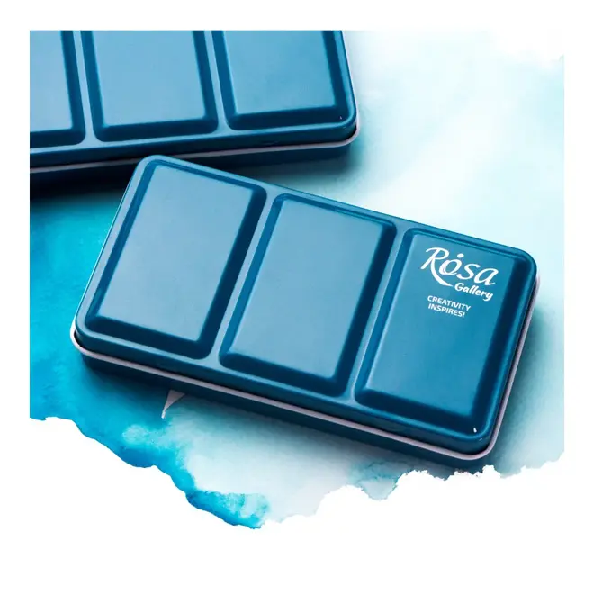 Case For Watercolor Paints, Metallic, Turquoise, 12 Pan, Rosa Gallery