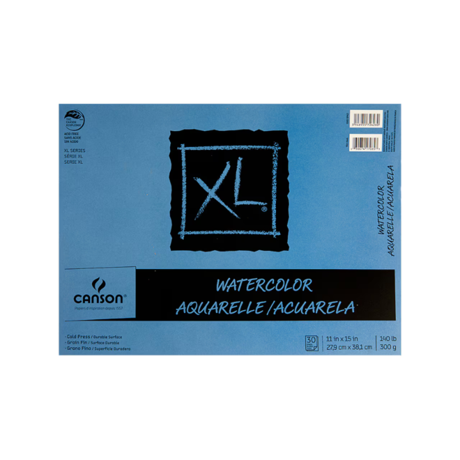 Canson Xl Watercolour Pad 140 Lb Cold Pressed 11X15" 30 Pg