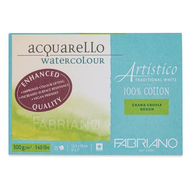 Artistico Traditional White Watercolor Blocks 140Lb Rough 10X14 20 Sheets
