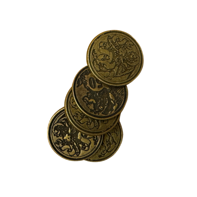 Assorted Legendary Metal Coins (Individual Coins) - Gold - Units, Magician, Vampire, Werewolf, Space, Wizard, Dwarven, Dragon, Pirate, Cthulhu, Medieval