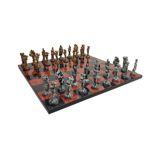 Chess Set, Medieval Pewter 16" (Metal)