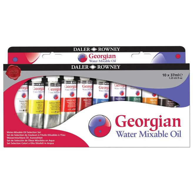 Daler Rowney Georgian Water Mixable Oil 10X37Ml Selection Set