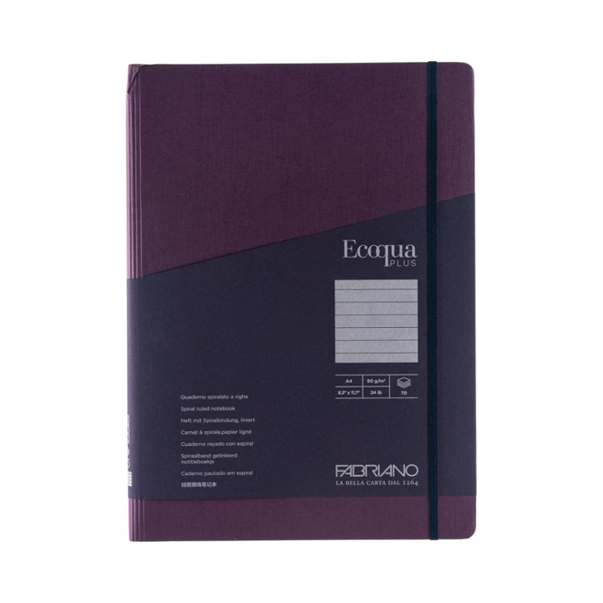 Ecoqua Plus Spiral Dotted Notebook A4 8.3" x 11.7" 90 g/m² 24lb 70 pages