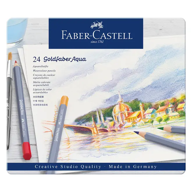 Faber-Castell Goldfaber Aqua Watercolor Pencil Tin 24Pc