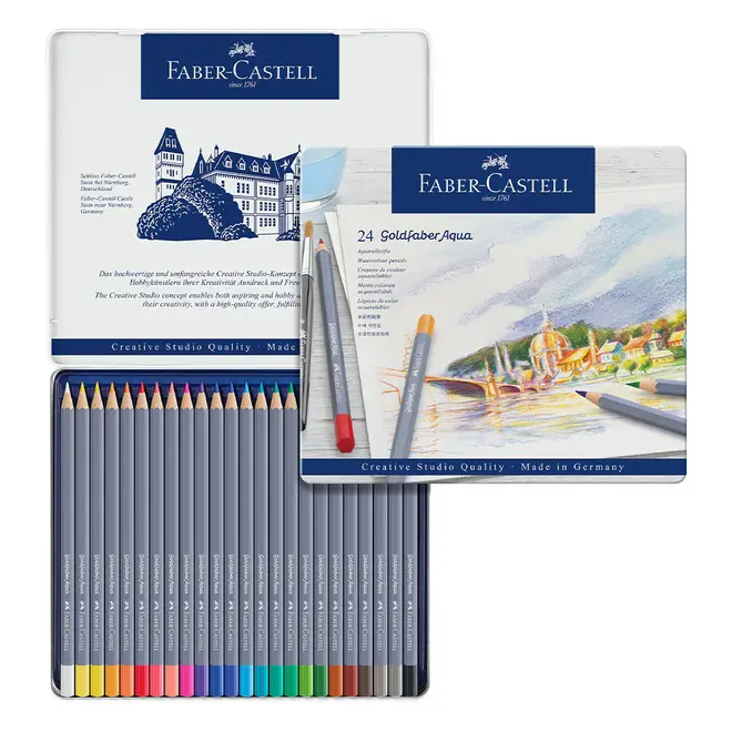 Faber-Castell Goldfaber Aqua Watercolor Pencil Tin 24Pc