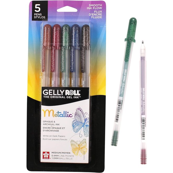 Gelly Roll Metallic Gel Pen 0.4Mm 5Pk