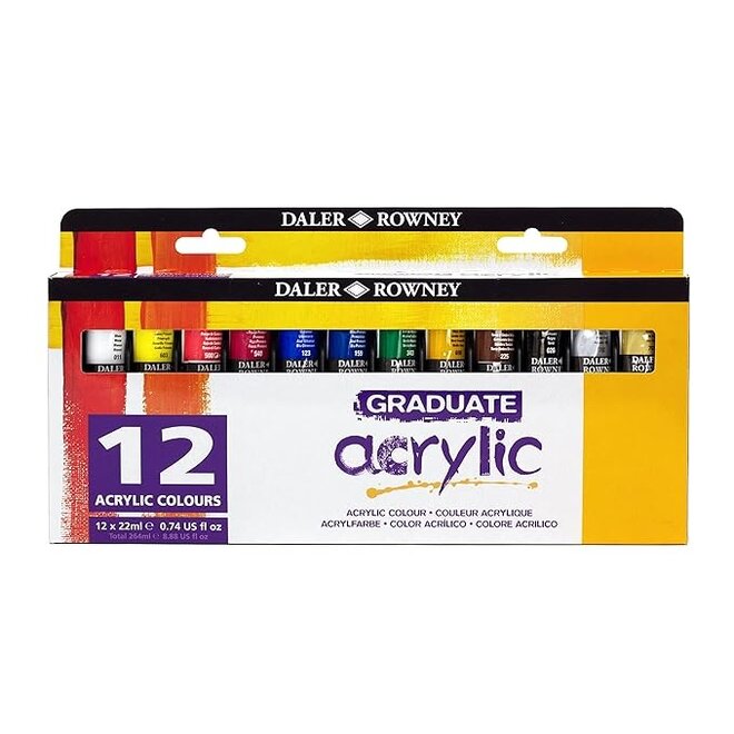 Graduate Acrylic 22ml Set, Pack of 12