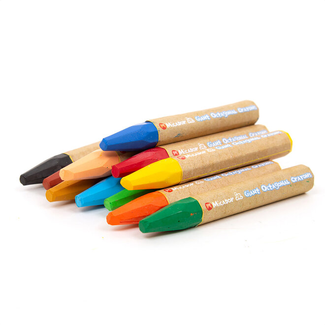 Micador Junior Giant Crayon Octagn 12Pk Cn