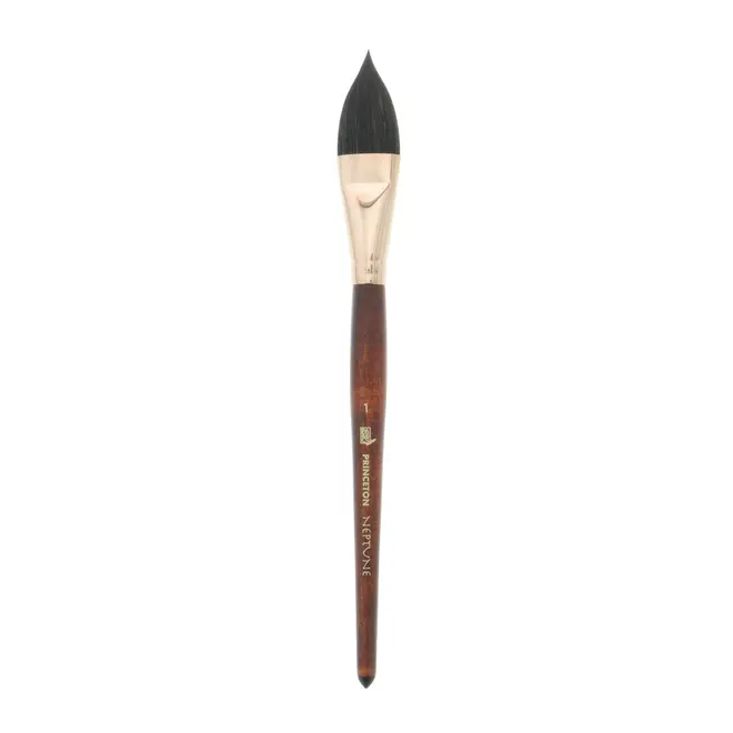 Princeton Neptune Synthetic Squirrel Watercolor Brushes, Sh Oval Wash Size 1 In