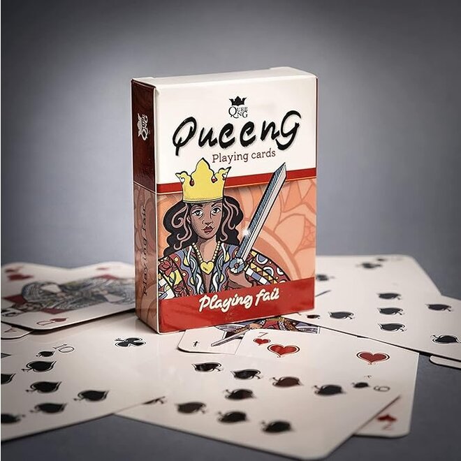 Queeng Playing Fair Playing Cards - Blue Backs, Left-Handed Deck