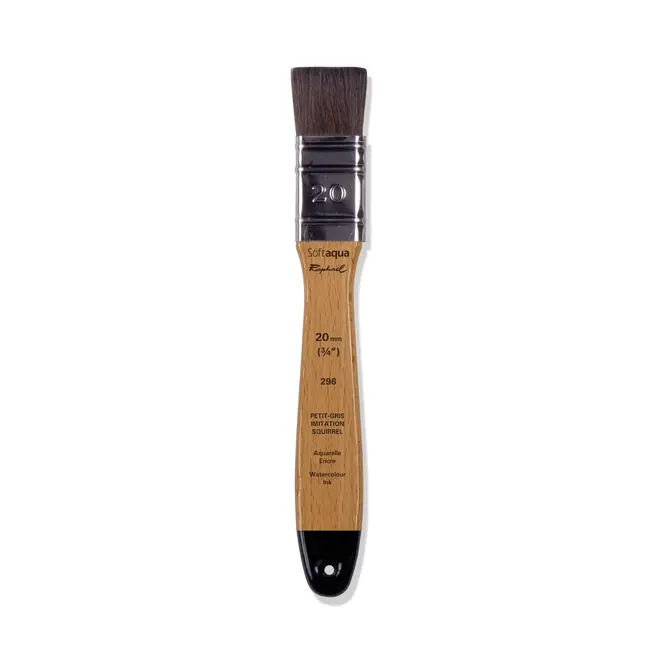 Raphael Softaqua Synthetic Squirrel Watercolor Brushes, Flat # 20 3/4"