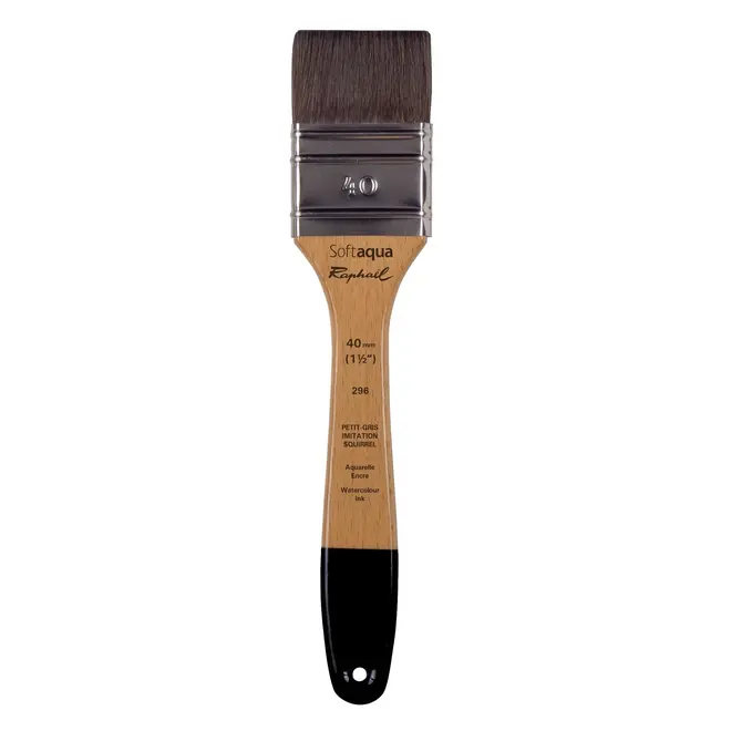 Raphael Softaqua Synthetic Squirrel Watercolor Brushes, Flat 40 ( 1-1/4")