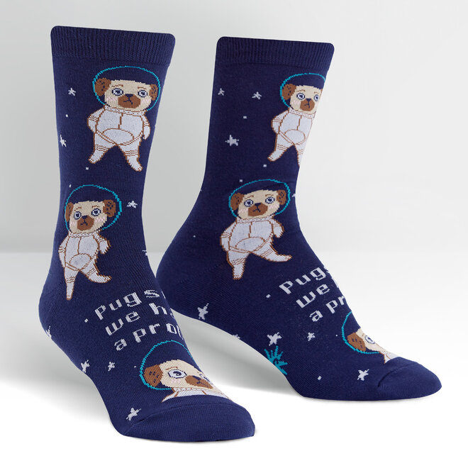 Sock It To Me - Women'S Crew - Pugston, We Have A Problem