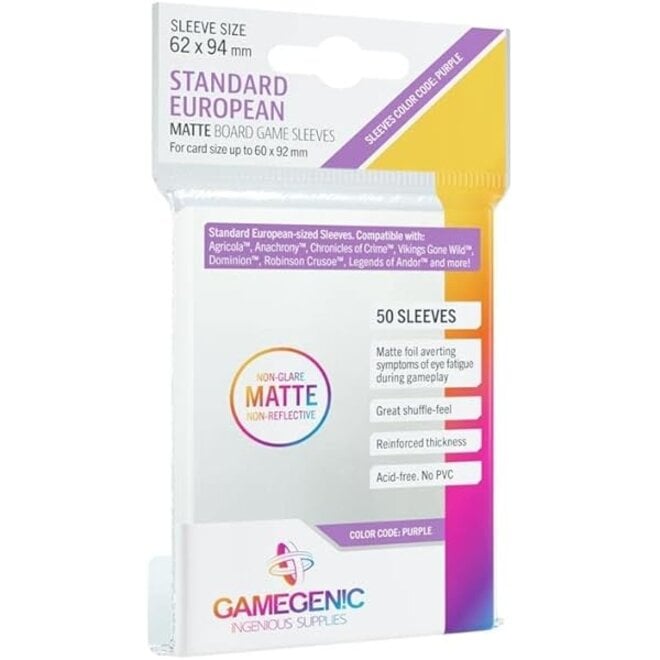 SPECIAL ORDER Gamegenic Matte Standard European Sleeves - 50