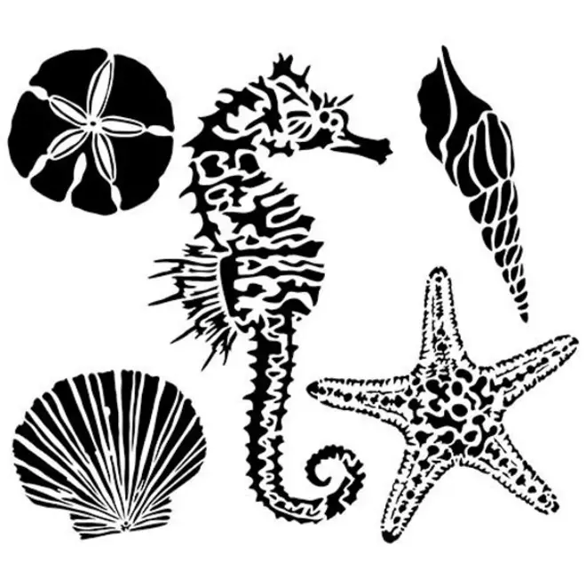 Tcw Stencil 6X6 Mini Sea Creatures