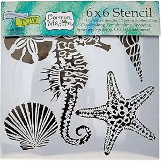 Tcw Stencil 6X6 Mini Sea Creatures