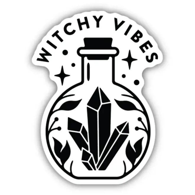Witchy Vibes Crystal Jar | Large Printed Vinyl Sticker