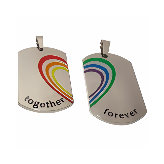 Together Forever Rainbow Pendants - Set Of 2