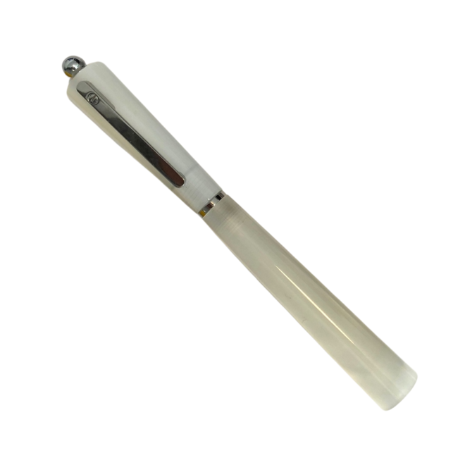 Giuliano Mazzuoli 365 Moka Chiaroscuro Fountain Pen: Pearled Resin - White