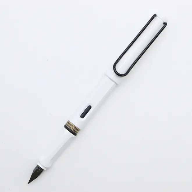 Lamy Safari Fountain Pen - Shiny White/Black Clip (Limited Edition) Medium