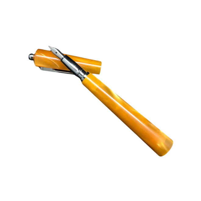 Giuliano Mazzuoli 365 Moka Chiaroscuro Fountain Pen: Pearled Resin - Orange